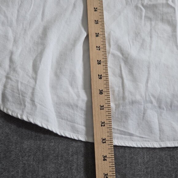 Aerie Oversized Shirt Women XXL Ivory LS Buttons Pockets Cotton Slouchy Top Boho - Picture 9 of 16